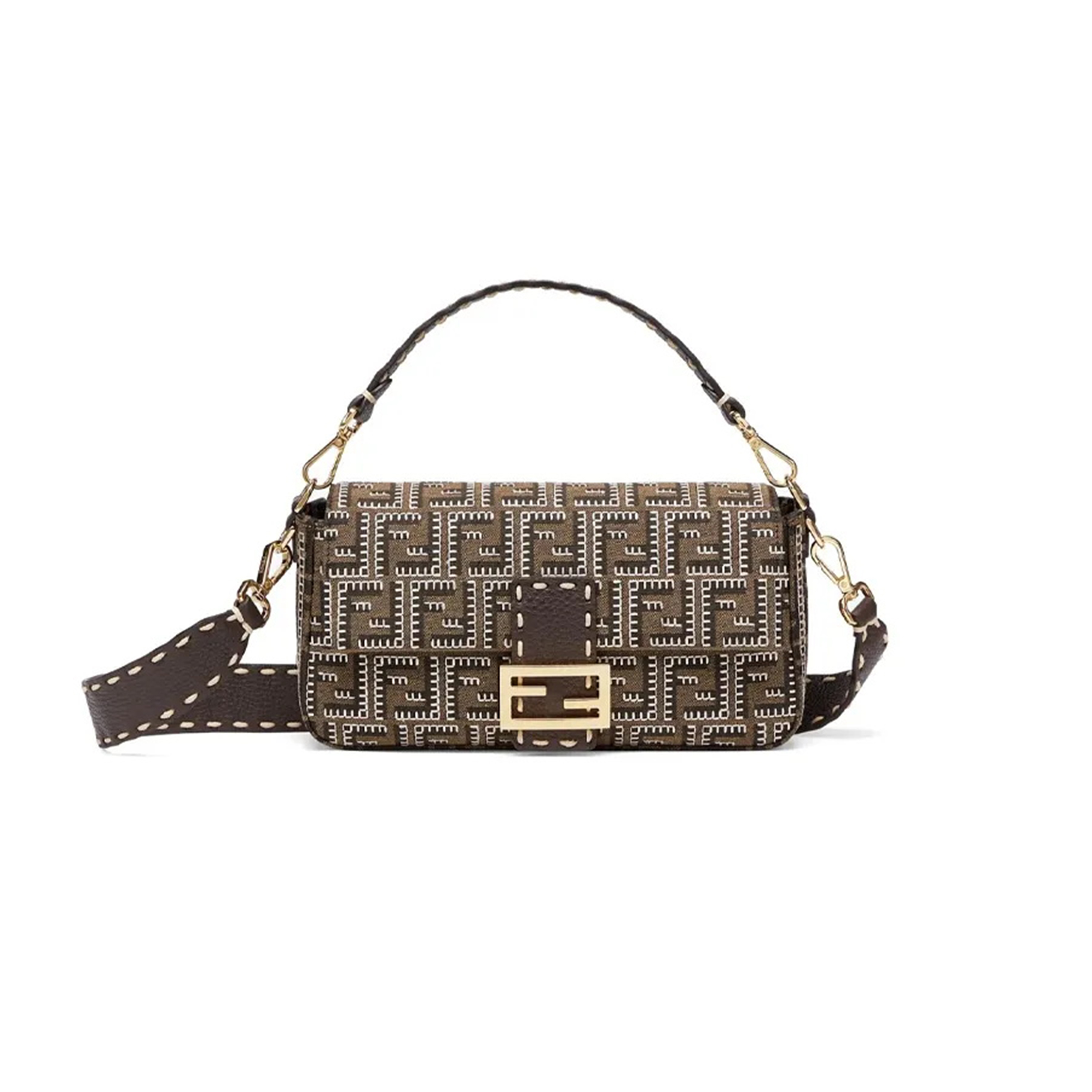 F**di ff monogram baguette shoulder bag 8br600ah9bf1fei (28*13*6cm)